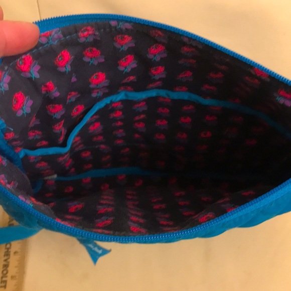 NWOT VERA BRADLEY BLUE QUILTED CROSSBODY PURSE WITH MATCHING WALLET - Picture 9 of 11